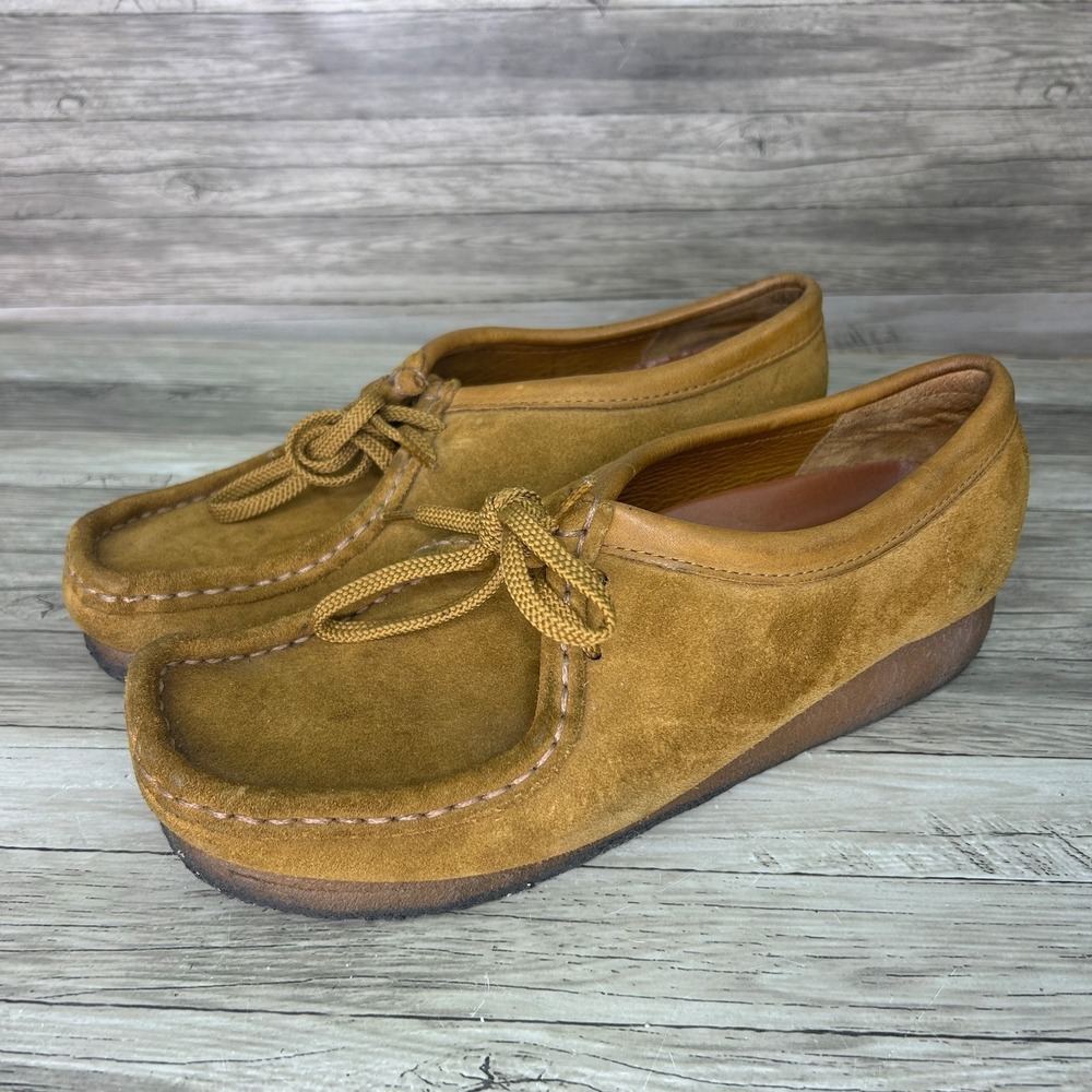Clarks Originals Womens Wallabee Tie Shoe Leather Suede Oxford Tan Size 9